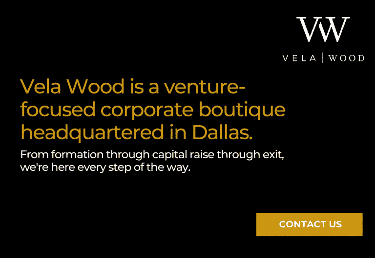 Vela Wood — Vela Wood is a boutique corporate firm in Dallas that takes software companies through formation, venture rounds and acquisitions. They also publish a year-by-year breakdown of early-stage venture financing in North Texas.