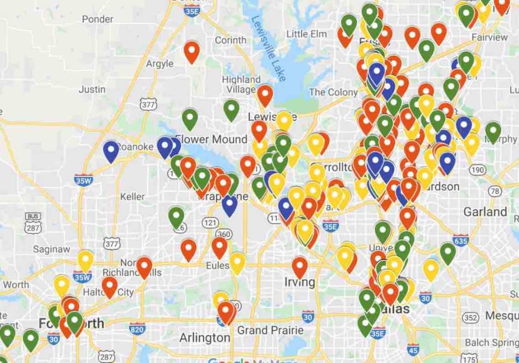 Gregslist of DFW software companies map