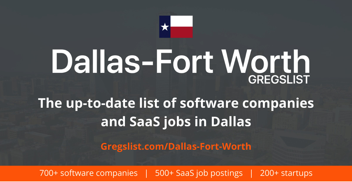 Gregslist of Dallas Software Companies and Local SaaS Jobs